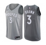 Youth Nike Minnesota Timberwolves #3 Anthony Brown Swingman Gray NBA Jersey - City Edition