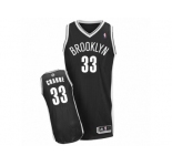 Men Adidas Brooklyn Nets #33 Allen Crabbe Authentic Black Road NBA Jersey