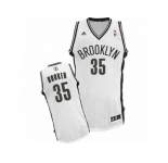 Men Adidas Brooklyn Nets #35 Trevor Booker Swingman White Home NBA Jersey