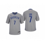Men Brooklyn Nets #7 Jeremy Lin Alternate Gray New Swingman Jersey