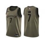 Men Nike Brooklyn Nets #7 Jeremy Lin Green Salute to Service NBA Swingman Jersey