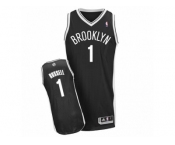 Men's Adidas Brooklyn Nets #1 D'Angelo Russell Authentic Black Road NBA Jersey