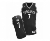 Men's Adidas Brooklyn Nets #7 Jeremy Lin Swingman Black Road NBA Jersey
