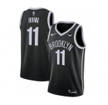 Men's Brooklyn Nets #11 Kyrie Irving 75th Anniversary Black With Patch Stitched Basketball Jersey