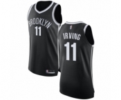 Men's Brooklyn Nets #11 Kyrie Irving Authentic Black Basketball Jersey - Icon Edition