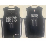 Men's Brooklyn Nets #11 Kyrie Irving Black Stitched Basketball Jersey.