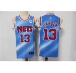 Men's Brooklyn Nets #13 Harden  Swingman Blue Retro Basketball Jersey 2021 New