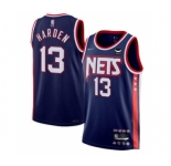 Men's Brooklyn Nets #13 James Harden 2021-2022 Navy Swingman City Edition 75th Anniversary Stitched Basketball Jersey