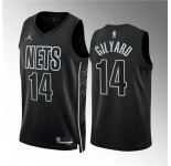 Men's Brooklyn Nets #14 Jacob Gilyard Black Draft Statement Edition Stitched Basketball Jersey