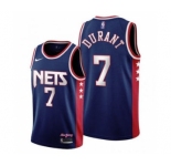 Men's Brooklyn Nets 2021-22 City Edition #7 Kevin Durant Navy Stitched Basketball Jersey