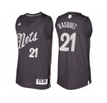 Men's Brooklyn Nets #21 Greivis Vasquez Black 2016 Christmas Day NBA Swingman Jersey