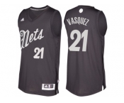 Men's Brooklyn Nets #21 Greivis Vasquez Black 2016 Christmas Day NBA Swingman Jersey