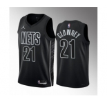 Men's Brooklyn Nets #21 Noah Clowney Black 2023 Draft Statement Edition Stitched Basketball Jersey