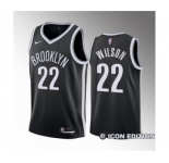 Men's Brooklyn Nets #22 Jalen Wilson Black 2023 Draft Icon Edition Stitched Basketball Jersey