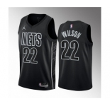 Men's Brooklyn Nets #22 Jalen Wilson Black 2023 Draft Statement Edition Stitched Basketball Jersey