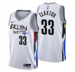 Men's Brooklyn Nets #33 Nicolas Claxton 2022-23 White City Edition Stitched Basketball Jersey