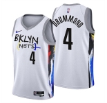 Men's Brooklyn Nets #4 Andre Drummond 2022-23 White City Edition Stitched Basketball Jersey