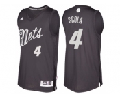 Men's Brooklyn Nets #4 Luis Scola Black 2016 Christmas Day NBA Swingman Jersey