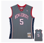 Men's Brooklyn Nets #5 Kidd grey Throwback basketball Jersey