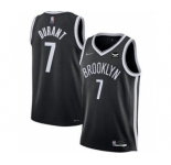 Men's Brooklyn Nets #7 Kevin Durant 2021 75th Anniversary Black Stitched Basketball Jersey