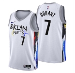 Men's Brooklyn Nets #7 Kevin Durant 2022-23 White City Edition Stitched Basketball Jersey
