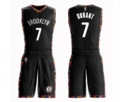 Men's Brooklyn Nets #7 Kevin Durant Authentic Black Basketball Suit Jersey - City Edition