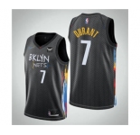 Men's Brooklyn Nets #7 Kevin Durant Black City Edition Stitched Basketball Jersey