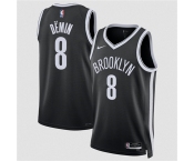 Men's Brooklyn Nets #8 Egor DEmin Black Icon Edition Stitched Basketball Jersey