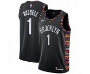 Men's Nike Brooklyn Nets #1 D'Angelo Russell Authentic Black NBA Jersey - 2018-19 City Edition
