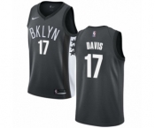Men's Nike Brooklyn Nets #17 Ed Davis Authentic Gray NBA Jersey Statement Edition