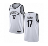 Men's Nike Brooklyn Nets #17 Ed Davis Authentic White NBA Jersey - Association Edition