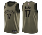 Men's Nike Brooklyn Nets #17 Ed Davis Swingman Green Salute to Service NBA Jersey