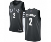 Men's Nike Brooklyn Nets #2 Nik Stauskas Swingman Gray NBA Jersey Statement Edition