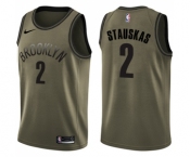 Men's Nike Brooklyn Nets #2 Nik Stauskas Swingman Green Salute to Service NBA Jersey