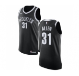 Men's Nike Brooklyn Nets #31 Jarrett Allen Authentic Black Road NBA Jersey - Icon Edition