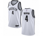 Men's Nike Brooklyn Nets #4 Jahlil Okafor Swingman White NBA Jersey - Association Edition