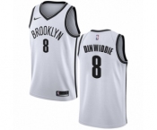Men's Nike Brooklyn Nets #8 Spencer Dinwiddie Authentic White NBA Jersey - Association Edition