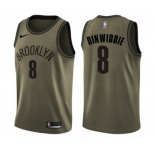 Men's Nike Brooklyn Nets #8 Spencer Dinwiddie Swingman Green Salute to Service NBA Jersey