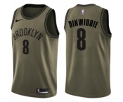 Men's Nike Brooklyn Nets #8 Spencer Dinwiddie Swingman Green Salute to Service NBA Jersey