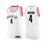 Nike Brooklyn Nets #4 Jahlil Okafor White Pink NBA Swingman Fashion Jersey