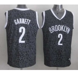 nba brooklyn nets #2 garnett black leopard print[2014 new]