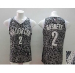 nba brooklyn nets #2 garnett black leopard print[signature]