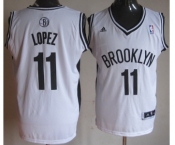nba new jersey nets #11 brook lopez white[revolution 30 swingman]