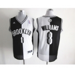 nba new jersey nets #8 williams white-black[strip][revolution 30 swingman]