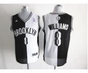 nba new jersey nets #8 williams white-black[strip][revolution 30 swingman]