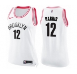 Women's Nike Brooklyn Nets #12 Joe Harris Swingman White Pink Fashion NBA Jersey