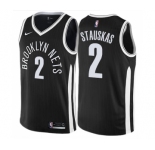 Women's Nike Brooklyn Nets #2 Nik Stauskas Swingman Black NBA Jersey - City Edition