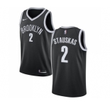 Women's Nike Brooklyn Nets #2 Nik Stauskas Swingman Black Road NBA Jersey - Icon Edition