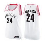 Women's Nike Brooklyn Nets #24 Rondae Hollis-Jefferson Swingman White Pink Fashion NBA Jersey