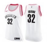 Women's Nike Brooklyn Nets #32 Julius Erving Swingman White Pink Fashion NBA Jersey